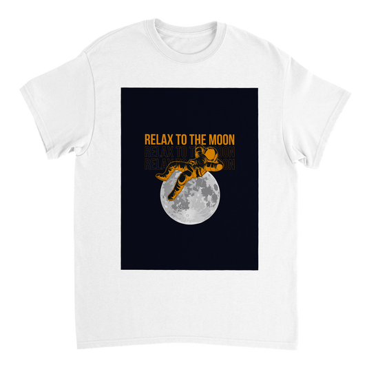 “Relax to the moon” Heavyweight Unisex Crewneck T-shirt